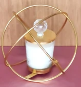 Romantik Dünyam Dekoratif Hediyelik Altın Rengi Metal Mumluk thumbnail 4