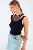 İçi Dantelli Kaşkorse Atlet - SİYAH thumbnail 2