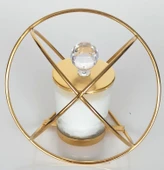 Romantik Dünyam Dekoratif Hediyelik Altın Rengi Metal Mumluk thumbnail 1