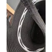 Doğal Hasır Jüt El Örmesi Günlük Kullanım ve Plaj İçin Uygun Bayan Çanta-Siyah Ortası Beyaz Çizgili thumbnail 3