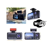 Araç Kamerası - 3 Kameralı Wifi Ön , İç ve Arka Full HD DVR Araç İçi Ekranlı Kamera - 3