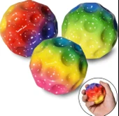 Yükseğe Zıplayan Top Moon Ball Ay Topu Rengarenk 7 cm - 1 Adet thumbnail 6