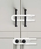 4 Adet Çocuk Koruma Kilidi - Slide Dolap Çekmece Kilidi Sürgülü Kilit - 2