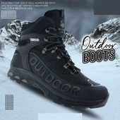 Erkek Siyah İçi Kürklü Termo Kaymaz Taban Outdoor Bot - 1