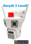 O-kam 3033 3 Kameralı 9mp Wıfı Ptz Kamera Gece Görüşlü Güvenlik Kamerası - 1