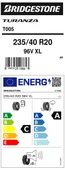 Brıdgestone 235/40R20 96V Xl Turanza T005 Oto Yaz Lastiği (Üretim Yılı:2023) thumbnail 3