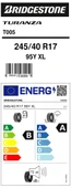 Brıdgestone 245/40R17 95Y Xl Turanza T005 Oto Yaz Lastiği (Üretim Yılı:2023) thumbnail 3