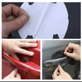 8 Adet Araba Kapı Kolu Koruyucu Çizilme Önleyici Şeffaf Sticker Film Koruma Seti thumbnail 1