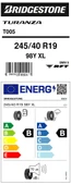 Brıdgestone 245/40R19 98Y Xl Turanza T005 Rft Oto Yaz Lastiği (Üretim Yılı:2024) thumbnail 3