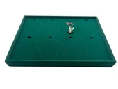 Süet Kumaş Yeşil 34-24 Cm Ayaklı 8 Pedli Kolye Tabla Stand thumbnail 2