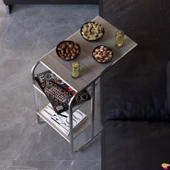 Modilayn C Yan Sehpa Dar Boy Tekerlekli Çalışma, Atıştırmalık, Yemek, Laptop Sehpası Cordoba - 1