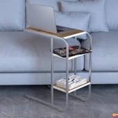 Modilayn C Yan Sehpa Dar Boy Tekerlekli Çalışma, Atıştırmalık, Yemek, Laptop Sehpası Meşe - 14