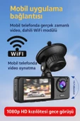 WiFi Destekli 3 Lensli Araç Kamerası  1080P Full HD Gece Görüşü, G Sensör, 360 Kayıt - 4