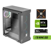 RTX 5060 Gaming PC - Ryzen 5 7500F - 32GB DDR5 - 1TB SSD - Hazır Oyun Bilgisayarı - 1