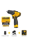 SGS Plus 12V Li-Ion Şarjlı Vidalama Seti 30Nm Güç LED Işıklı Darbeli Matkap SGS-5147 thumbnail 1