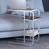 Modilayn C Yan Sehpa Dar Boy Tekerlekli Çalışma, Atıştırmalık, Yemek, Laptop Sehpası Cordoba - 6