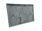 Süet Kumaş Gri 34-24 Cm Ayaklı 8 Pedli Kolye Tabla Stand - 1