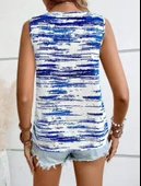 Kadın Düğme Detaylı Kolsuz Mikro Kumaş Bluz thumbnail 3