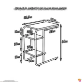 Modilayn C Yan Sehpa Dar Boy Tekerlekli Çalışma, Atıştırmalık, Yemek, Laptop Sehpası Beyaz - 8