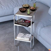 Modilayn C Yan Sehpa Dar Boy Tekerlekli Çalışma, Atıştırmalık, Yemek, Laptop Sehpası Cordoba - 12