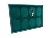 Süet Kumaş Yeşil 34-24 Cm Ayaklı 8 Pedli Kolye Tabla Stand thumbnail 4