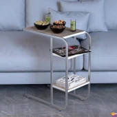 Modilayn C Yan Sehpa Dar Boy Tekerlekli Çalışma, Atıştırmalık, Yemek, Laptop Sehpası Cordoba - 13