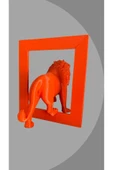 FK Filament Çerçeveden Çıkan Aslan Figürü – 15 cm Dekoratif Obje thumbnail 5