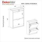 Dekorister Remy 2 Kapaklı Ayakkabılık Kumtaşı - Antrasit - 7