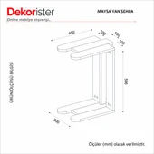 Dekorister Maysa Yan Sehpa Rota - Traverten - 8