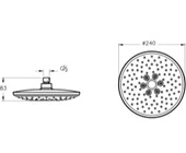 Artema Bliss 2F Duş Başlığı, 24 cm, Fırçalı Nikel, A4574234 - 3