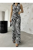 MY DEPO Kadın Zebra Desenli Yelekli Takım - 2