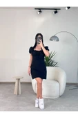 Kyra Studios Muadil Siyah Bağcıklı Elbise 2380 - 3