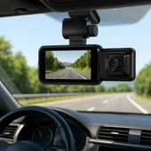 3 Kameralı Full HD Araç İçi Kayıt Cihazı  Ön, İç ve Arka Kamera, Gece Görüşü, 170 DERECE Geniş Açı, Park Monitörü - 7