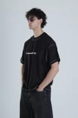 Be Yourself Siyah Oversize Tasarım T-Shirt - 3