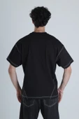 Be Yourself Siyah Oversize Tasarım T-Shirt - 4
