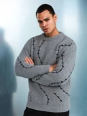 Premium Tel Örgü Desenli Oversize Kalın Kazak - 4