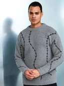 Premium Tel Örgü Desenli Oversize Kalın Kazak - 1