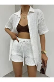 MY DEPO Gofre Kumaş Gömlek Şort İkili Takım - 2