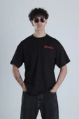 Paradise Siyah Oversize Tasarım T-Shirt - 1