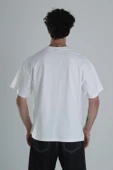 Not Dangerous Beyaz Oversize Tasarım T-Shirt - 4
