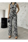 MY DEPO Kadın Zebra Desenli Yelekli Takım - 1