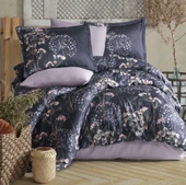 Clasy Dijital Saten Çift Kişilik Nevresim Takımı Ahter V1 - 1