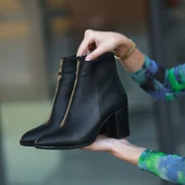 Biya Siyah Cilt Topuklu Bot thumbnail 1