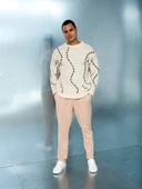 Premium Tel Örgü Desenli Oversize Kalın Kazak - 4