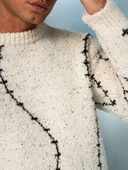 Premium Tel Örgü Desenli Oversize Kalın Kazak - 2