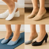 Plus Scorpion Kadın Babet Çorap 4’lü Karışık Renk – Pamuk & Polyester, Kaydırmaz Silikon thumbnail 7