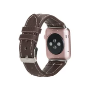 Apple Watch Uyumlu Deri Kordon 42-44-45mm NM3-AS3 Kahve thumbnail 2