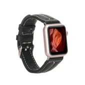 Apple Watch Uyumlu Deri Kordon 42-44-45mm NM3-AS1 Siyah thumbnail 1