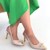 Joye Bej Cilt Topuklu Ayakkabı thumbnail 2