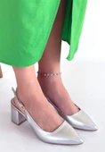 Buant Gümüş Cilt Topuklu Ayakkabı thumbnail 2